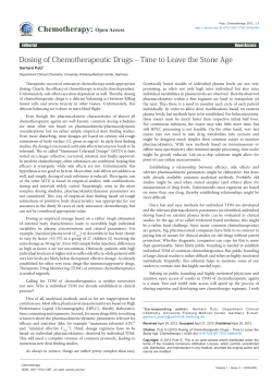 Dosing of Chemotherapeutic Drugs &ndash; Time to Leave the Stone Age