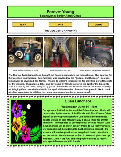 Forever Young News Letter and Calendar