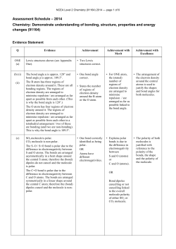 NCEA Level 2 Chemistry (91164) 2014