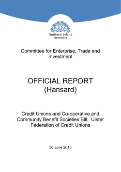 OFFICIAL REPORT (Hansard) - Northern Ireland Assembly Open Data