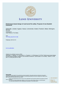 Performance-based design of road tunnel fire safety