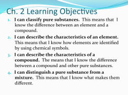 Ch. 2 Learning Objec ves