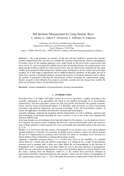 Soil Moisture Measurement by Using Seismic Wave