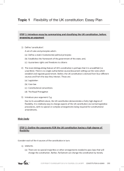 Topic 1 Flexibility of the UK constitution: Essay Plan