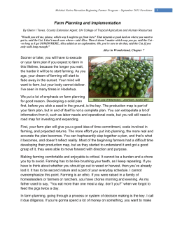 Farm Planning and Implementation