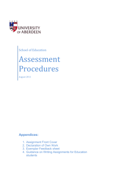 Assessment Procedures - University of Aberdeen