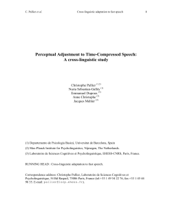 Perceptual Adjustment to Time-Compressed Speech: A cross