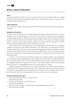 Brown v. Board of Education - Wisconsin Historical Society