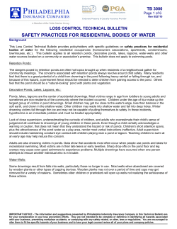 Safety Practices for Residential Bodies of Water 2