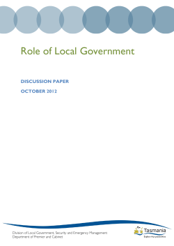 Role of Local Government - Department of Premier and Cabinet