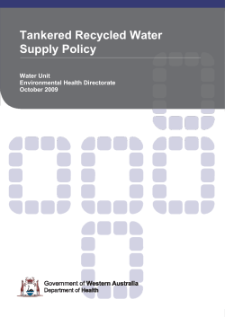 Tankered Recycled Water Supply Policy
