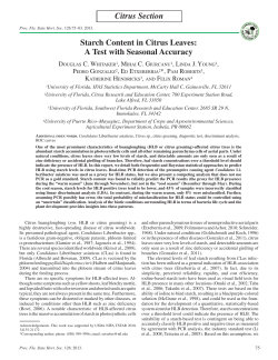 Starch Content in Citrus Leaves: A Test with Seasonal Accuracy