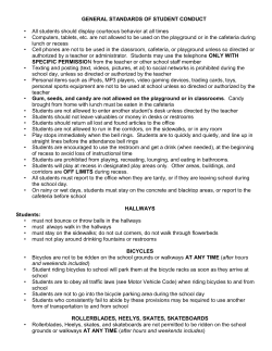 General Standards of Student Conduct - Fairfield