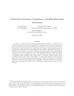 Government Guarantees, Transparency, and Bank Risk-taking