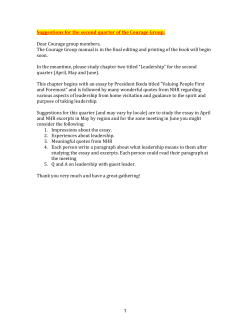 Courage Group Manual for the second quarter - Sgi-Usa