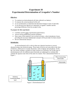 Experiment 18 Experimental Determination of Avogadro`s Number