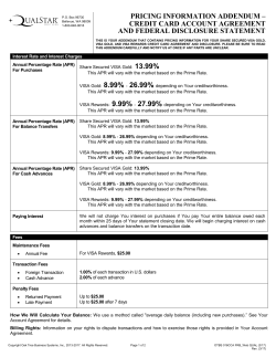 Current Visa Credit Agreement