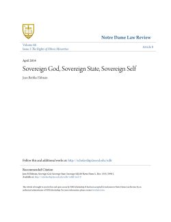 Sovereign God, Sovereign State, Sovereign Self