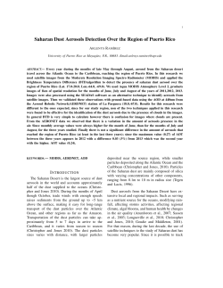 Saharan Dust Aerosols Detection Over the Region of Puerto Rico