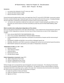 AP World History &ndash; Notes for Chapter 23