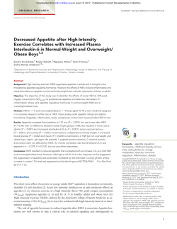 Decreased Appetite after High-Intensity Exercise Correlates with
