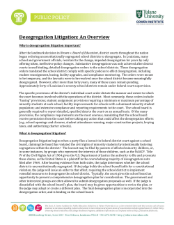 Desegregation Litigation: An Overview