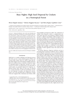 Busy Nights: High Seed Dispersal by Crickets in a - PPBio