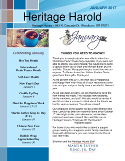 January 2017 - Heritage House, Woodburn