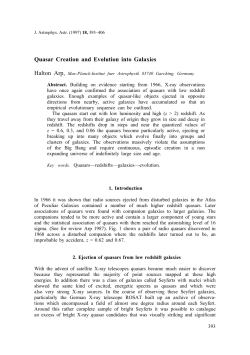 Quasar Creation and Evolution into Galaxies