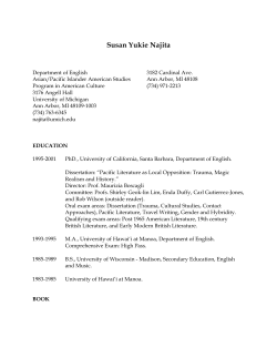 Curriculum Vitae - College of Literature, Science, and the Arts