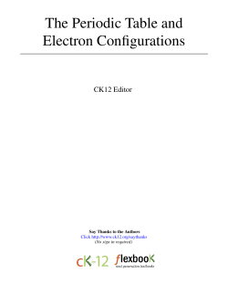 The Periodic Table and Electron Configurations - CK