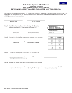 Determining Servings Per Purchase Unit - Cereal