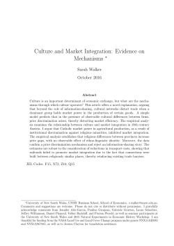 Culture and Market Integration: Evidence on Mechanisms