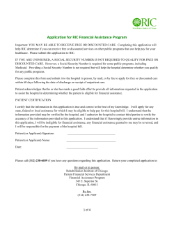 Application for RIC Financial Assistance Program