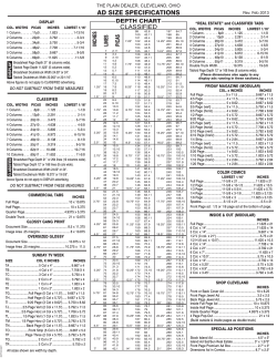 AD SIZE SPECIFICATIOnS