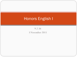 Honors English I - Grant County Schools