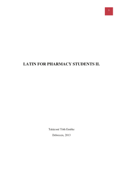 LATIN FOR PHARMACY STUDENTS II.