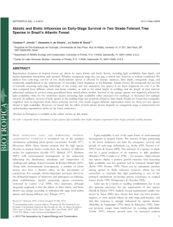 Abiotic and Biotic Influences on EarlyStage Survival in Two