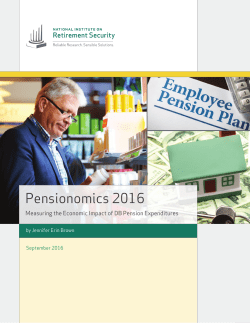 Pensionomics 2016 - North Carolina State Treasurer