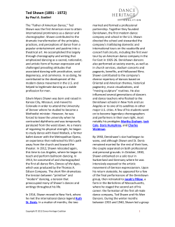 Ted Shawn (1891 - 1972) - Dance Heritage Coalition