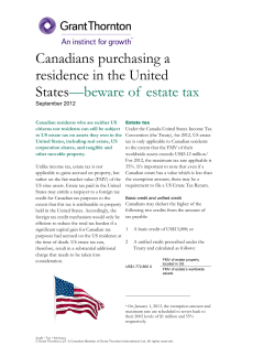 Canadians purchasing a residence in the United States&mdash;beware of