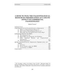 the paleontological resources - Albany Government Law Review