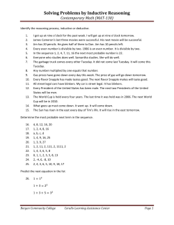 Solving Problems by Inductive Reasoning