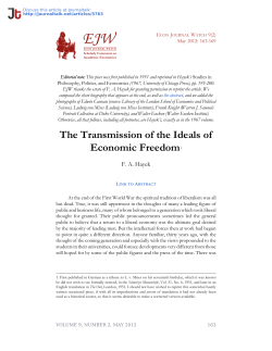 The Transmission of the Ideals of Economic Freedom &middot; Econ Journal