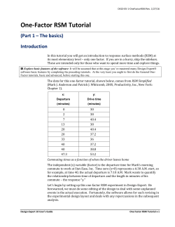 DX8 Tutorial - One-Factor RSM - Part 1 - Stat-Ease