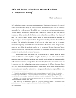 S&ucirc;f&icirc;s and Sult&acirc;ns in Southeast Asia and Kurdistan A Comparative