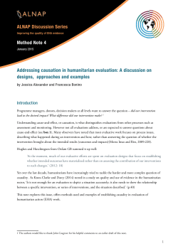 Addressing causation in humanitarian evaluation: A