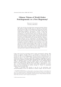 Chinese Visions of World Order