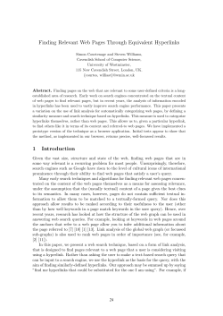 Finding Relevant Web Pages Through Equivalent Hyperlinks 1