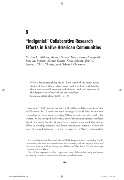 8 &ldquo;Indigenist&rdquo; Collaborative Research Efforts in Native American